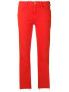 Current/elliott Cropped Fitted Jeans - Red