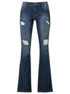 Amapô - Distressed Flared Jeans - Women - Cotton/elastodiene - 44, Blue, Cotton/elastodiene