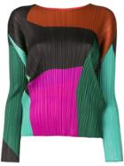 Pleats Please By Issey Miyake Micro-pleated Colour-block Blouse -