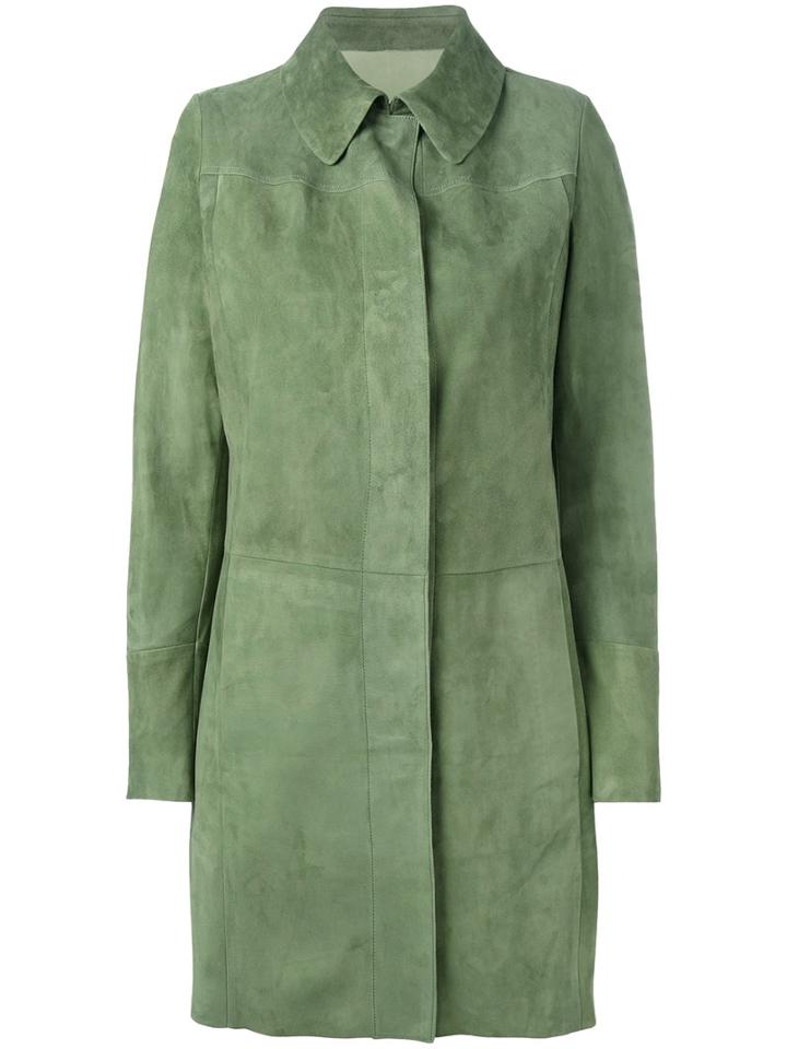 Drome Tailored Coat, Women's, Size: Small, Green, Lamb Skin/suede