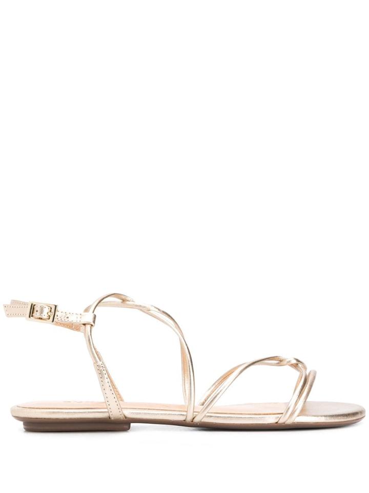 Schutz Thin Strap Sandals - Gold