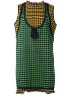 No21 Embellished Checked Dress, Women's, Size: 42, Cotton/metal/glass