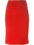 Giorgio Armani Knit Pencil Skirt, Women's, Size: 46, Red, Polypropylene/viscose/spandex/elastane