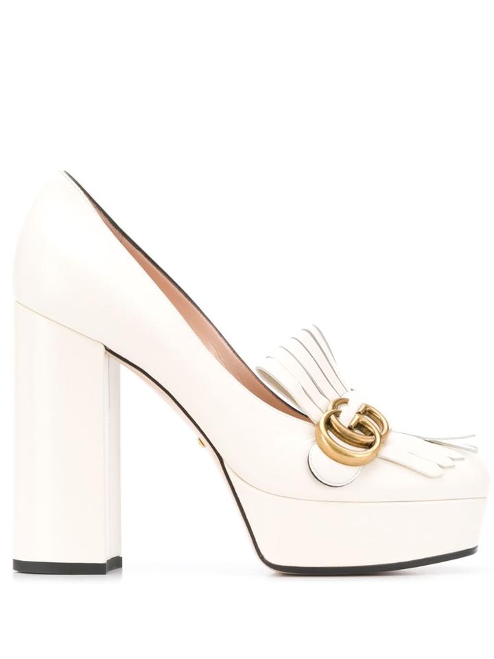 Gucci Platform Fringe 120 Loafers - Neutrals