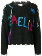 Gaelle Bonheur Logo Knitted Sweater - Black