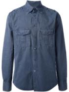 Jil Sander Vintage Military-style Shirt, Men's, Size: 41, Blue