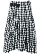 Comme Des Garçons Vintage Gingham Check Ruffled Skirt - White