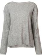 Nili Lotan Destroyed Effect Jumper, Women's, Size: Large, Grey, Wool/cashmere