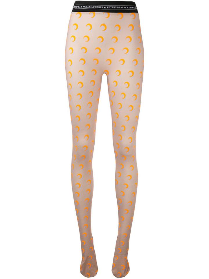 Marine Serre Reflective Iconic Leggings - Brown