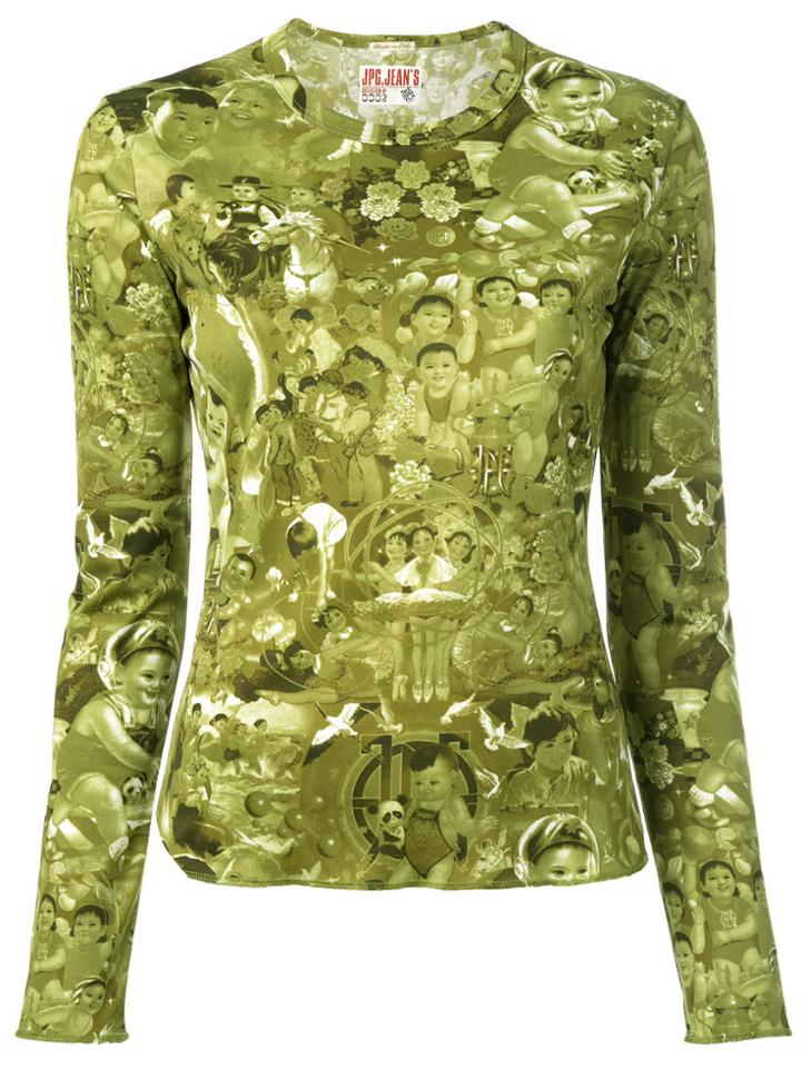 Jean Paul Gaultier Vintage Baby Print Top - Green