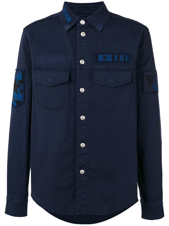 Valentino Military Patch Shirt - Blue