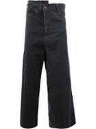 Maison Mihara Yasuhiro Asymmetric Leg Jeans, Men's, Size: 48, Black, Cotton