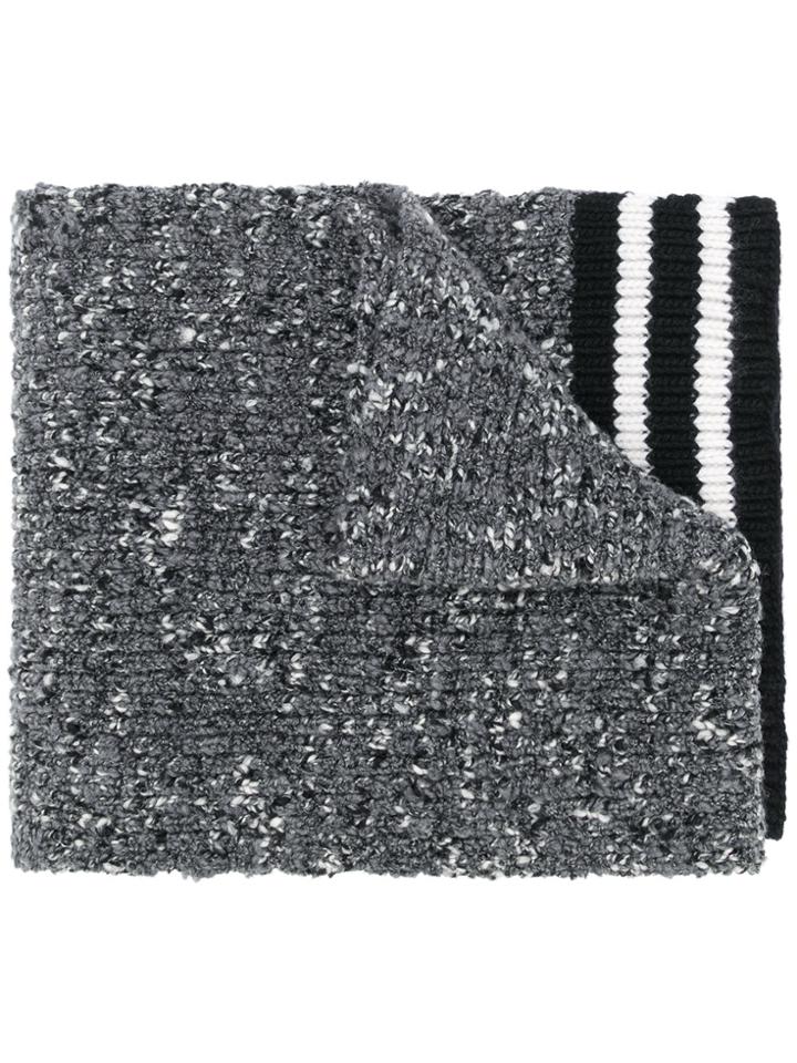 Dolce & Gabbana Contrast-hem Knitted Scarf - Grey