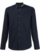 Kenzo Striped Collar Shirt, Men's, Size: 44, Blue, Cotton