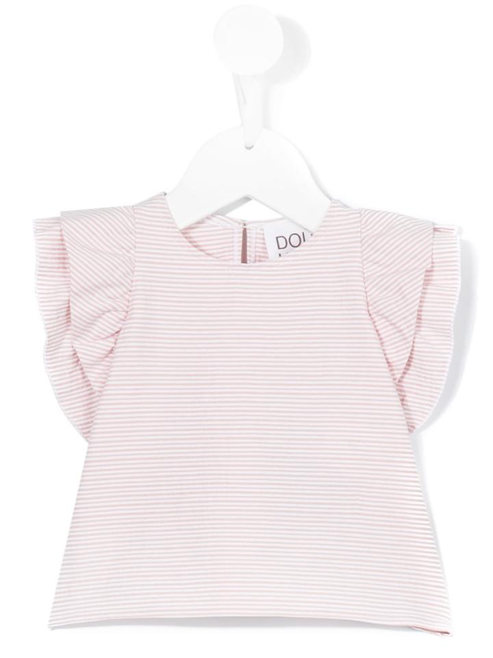 Douuod Kids - Ruffle Sleeve Dress - Kids - Cotton/polyamide/spandex/elastane/viscose - 6 Mth, Pink/purple