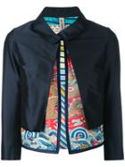 Herno Layered Cropped Jacket, Women's, Size: 36, Blue, Polyester/polyamide/spandex/elastane/silk