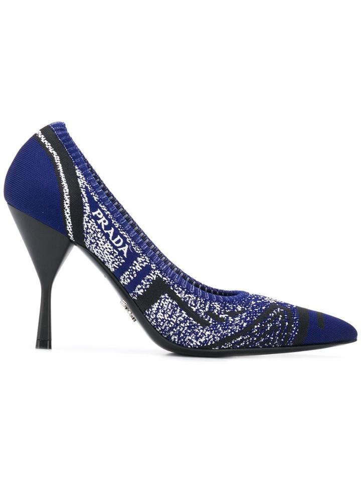 Prada Pointed Sock Pumps - Blue