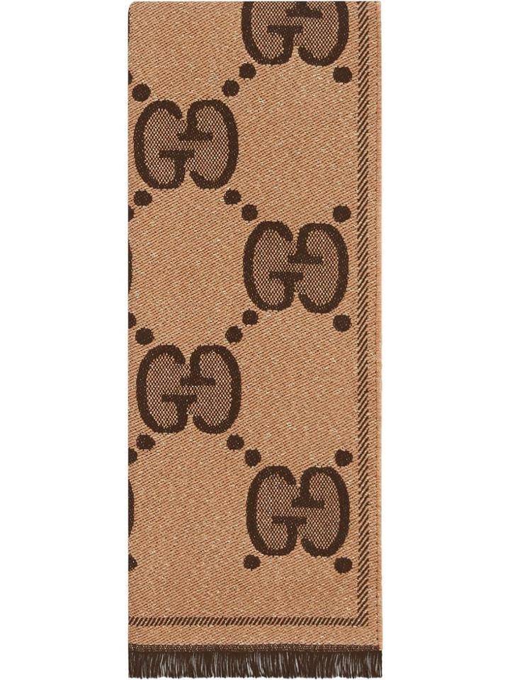 Gucci Gg Logo Scarf - Neutrals