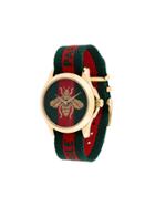 Gucci Bumblebee Fabric Strap Watch - Red