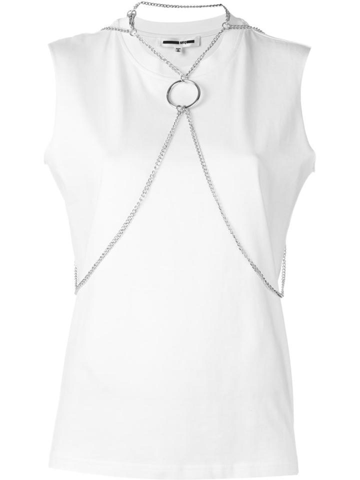 Mcq Alexander Mcqueen Chain Harness Tank Top, Women's, Size: Medium, White, Cotton