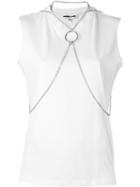 Mcq Alexander Mcqueen Chain Harness Tank Top, Women's, Size: Medium, White, Cotton