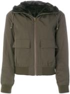 Army Yves Salomon Lined Bomber Jacket - Green