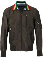 Paul Smith Contrast Collar Bomber Jacket - Brown