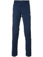 Incotex - Wrinkled Slim Trousers - Men - Linen/flax/wool - 33, Blue, Linen/flax/wool