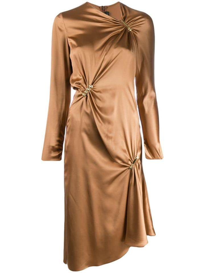 Versace Clip Embellished Dress - Brown