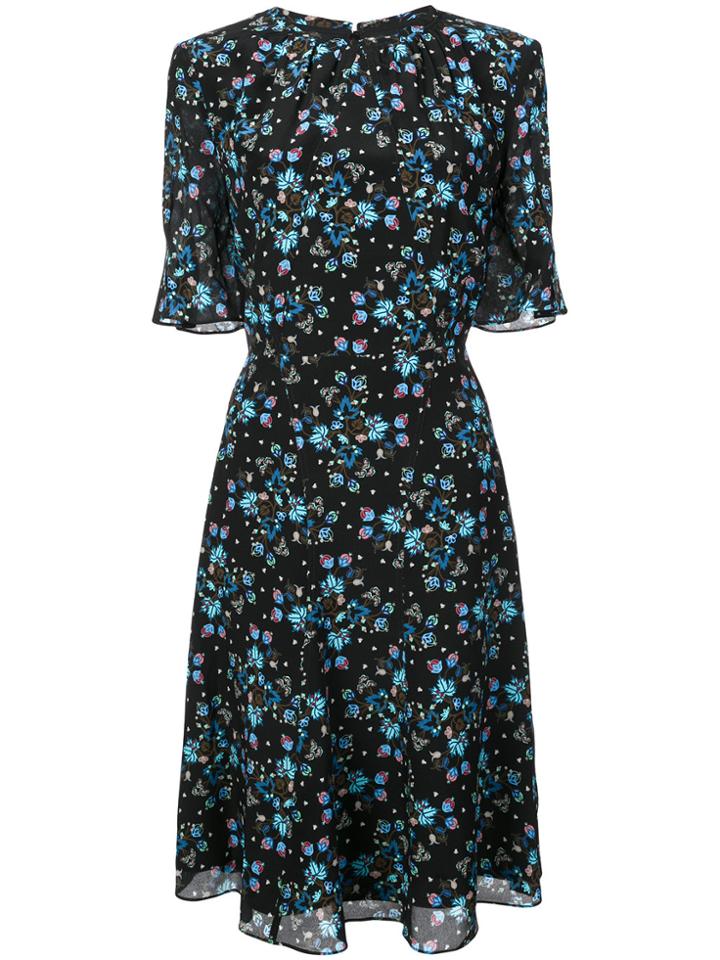 Altuzarra Floral Print Shortsleeved Dress - Black