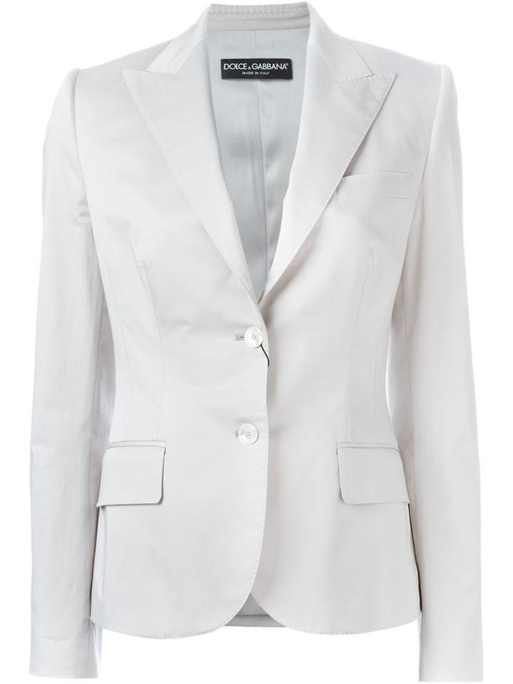 Dolce & Gabbana Classic Blazer, Women's, Size: 38, Grey, Cotton/spandex/elastane/silk