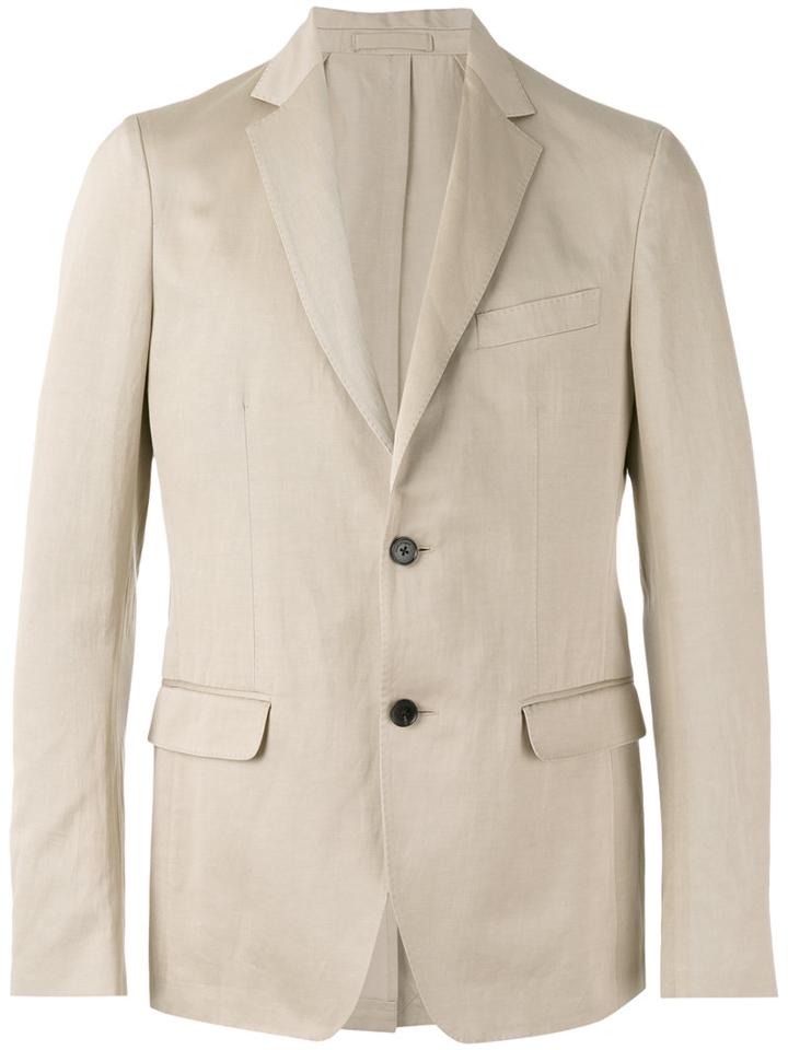 Salvatore Ferragamo Classic Blazer, Men's, Size: 50, Nude/neutrals, Cotton/linen/flax/cupro