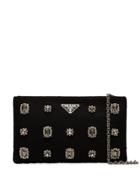 Prada Embellished Clutch - Black