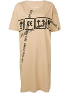 Maison Margiela Printed Longline T-shirt - Neutrals