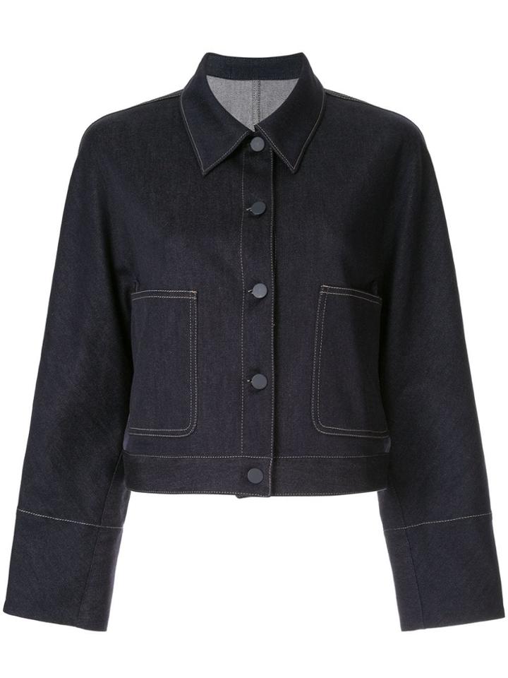 Des Prés Contrast Stitch Denim Jacket - Blue