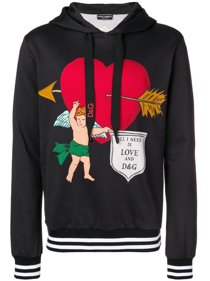 Dolce & Gabbana Printed Hoodie - Black