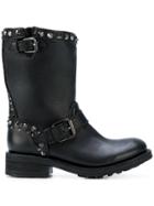 Ash Cone Studded Mid-calf Boots - Black