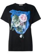 Christopher Kane Rose Print T-shirt, Women's, Size: Small, Black, Cotton