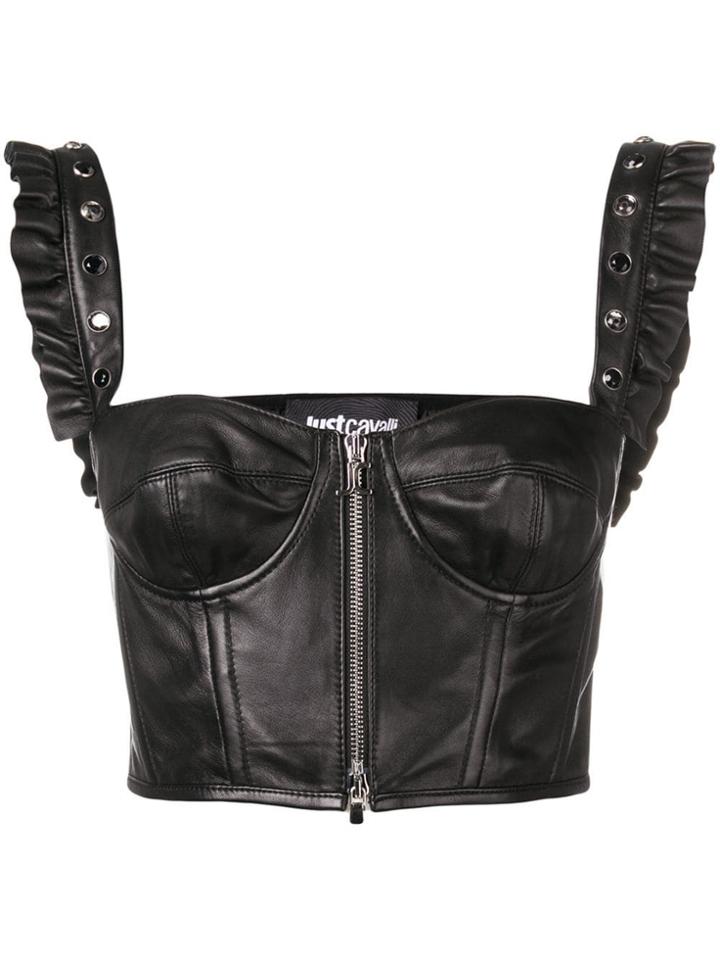 Just Cavalli Cropped Bustier Top - Black