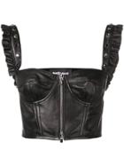 Just Cavalli Cropped Bustier Top - Black