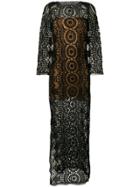 Alberta Ferretti Crochet Maxi Dress - Black