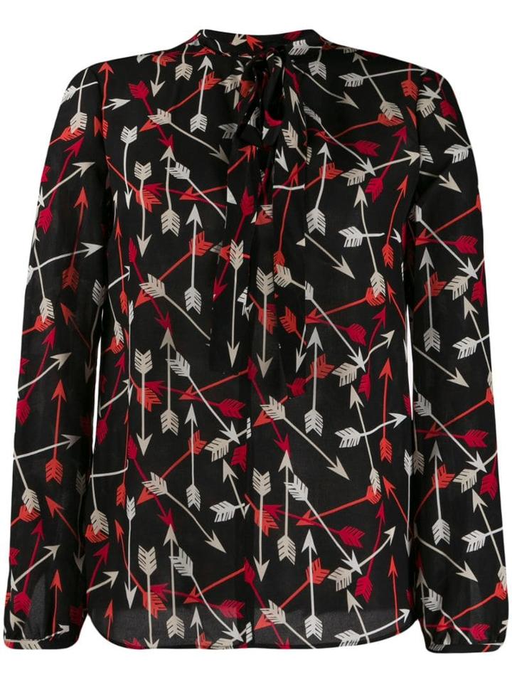 Red Valentino Red(v) Printed Arrows Blouse - Black