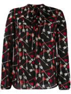 Red Valentino Red(v) Printed Arrows Blouse - Black