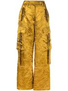 Sies Marjan Crinkled Wide Leg Cargo Trousers - Gold