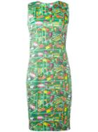 Ultràchic Transport Print Fitted Dress, Women's, Size: 38, Cotton/spandex/elastane