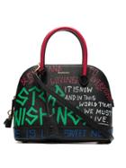 Balenciaga Multicoloured Ville Graffiti Leather Bowling Bag - Black