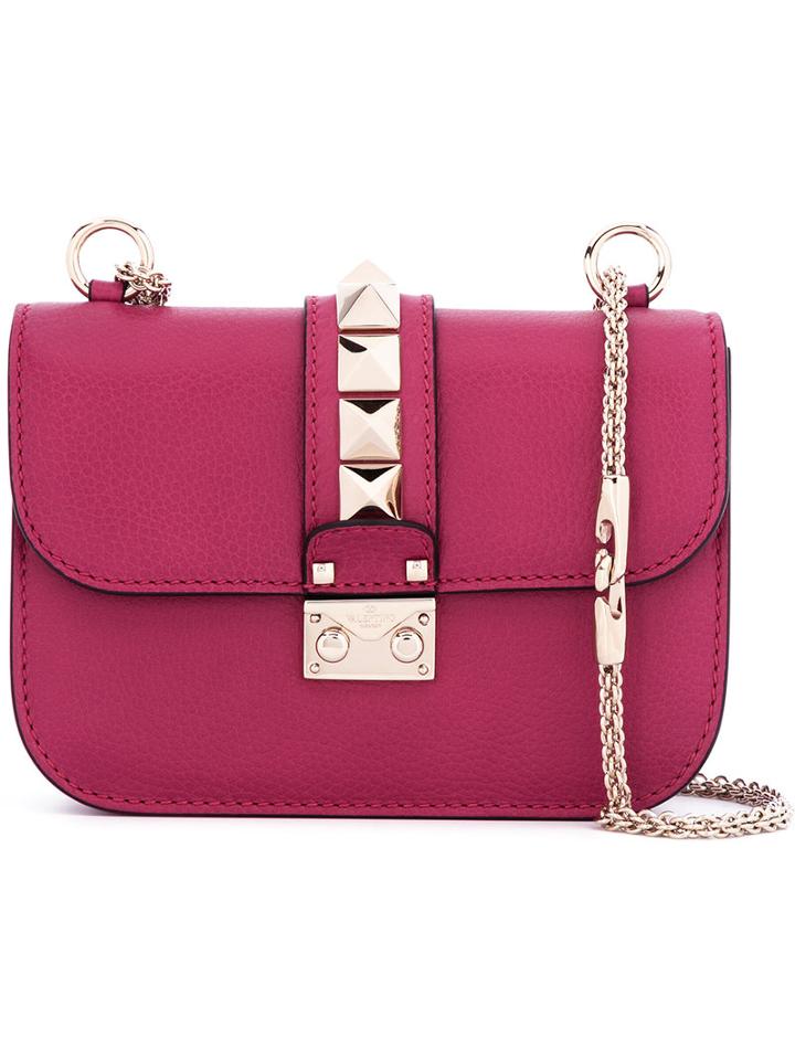 Valentino 'glam Lock' Shoulder Bag, Women's, Pink/purple, Calf Leather