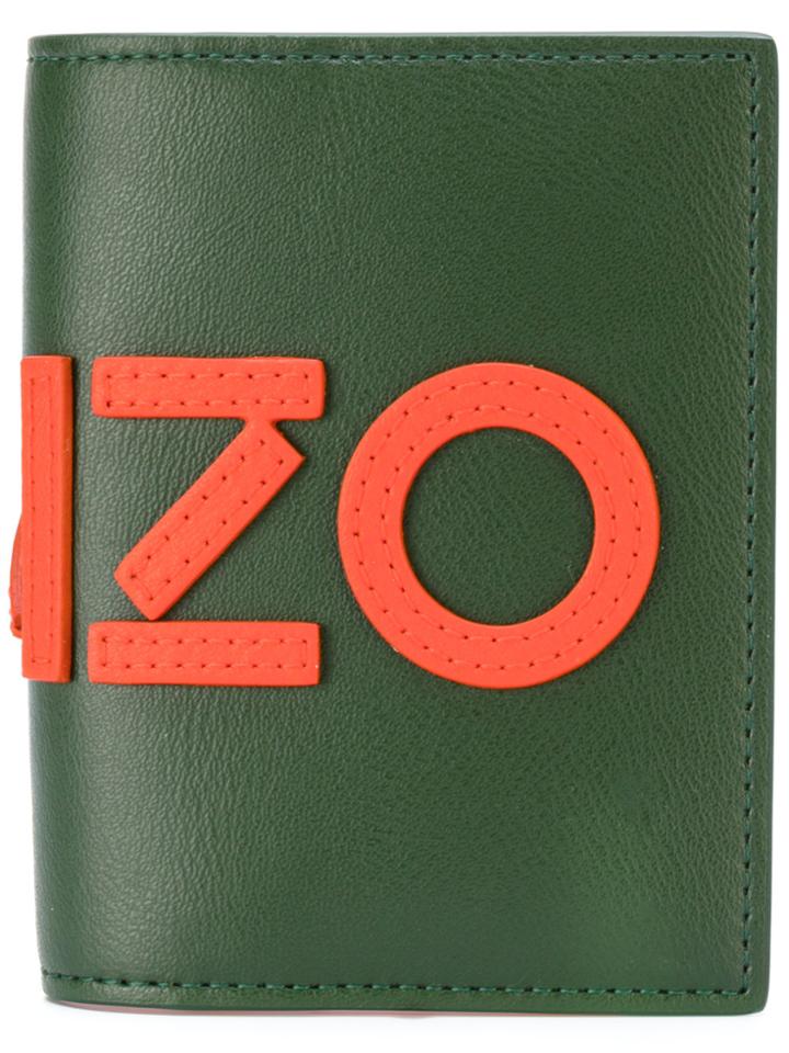 Kenzo Logo Appliquéd Wallet - Green
