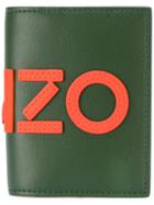 Kenzo Logo Appliquéd Wallet - Green