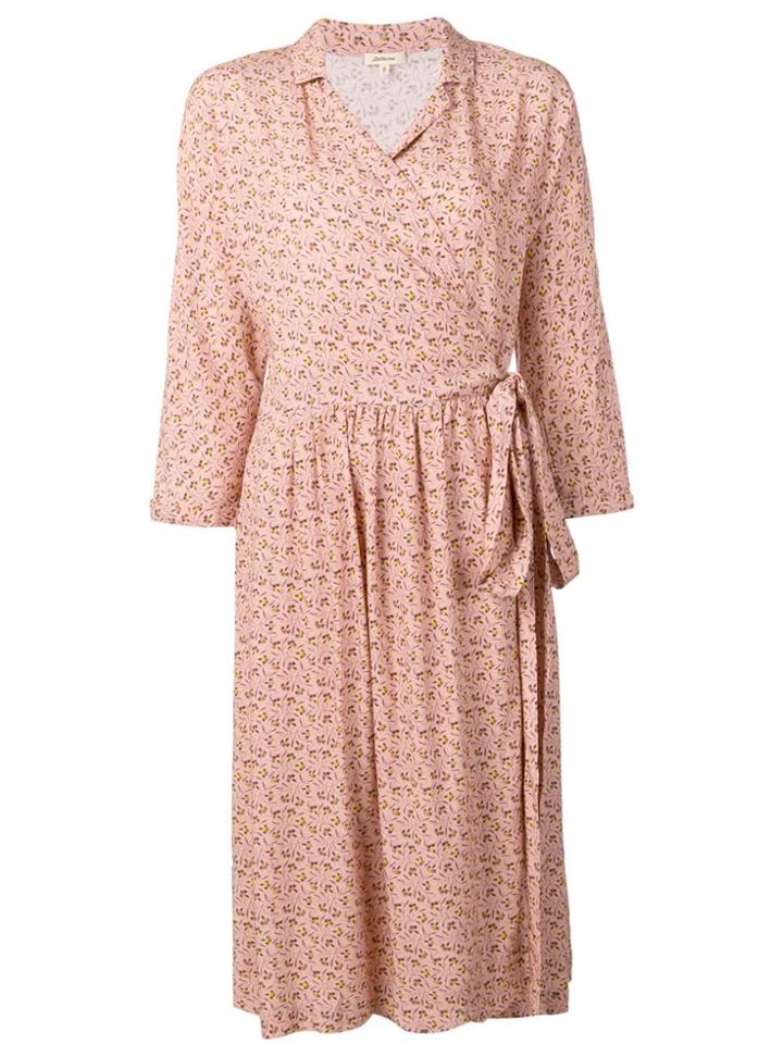 Bellerose Floral Print Wrap Dress - Neutrals
